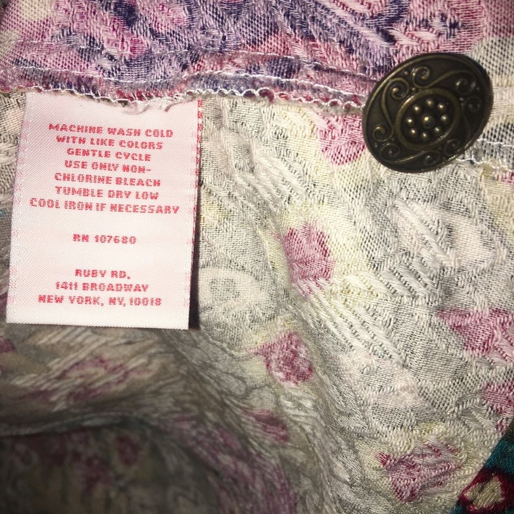 Ruby Rd. Multi Colored Cotton Jacket, size 12 - Picture 6 of 8